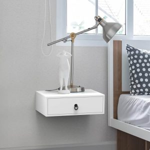 White Floating Nightstand